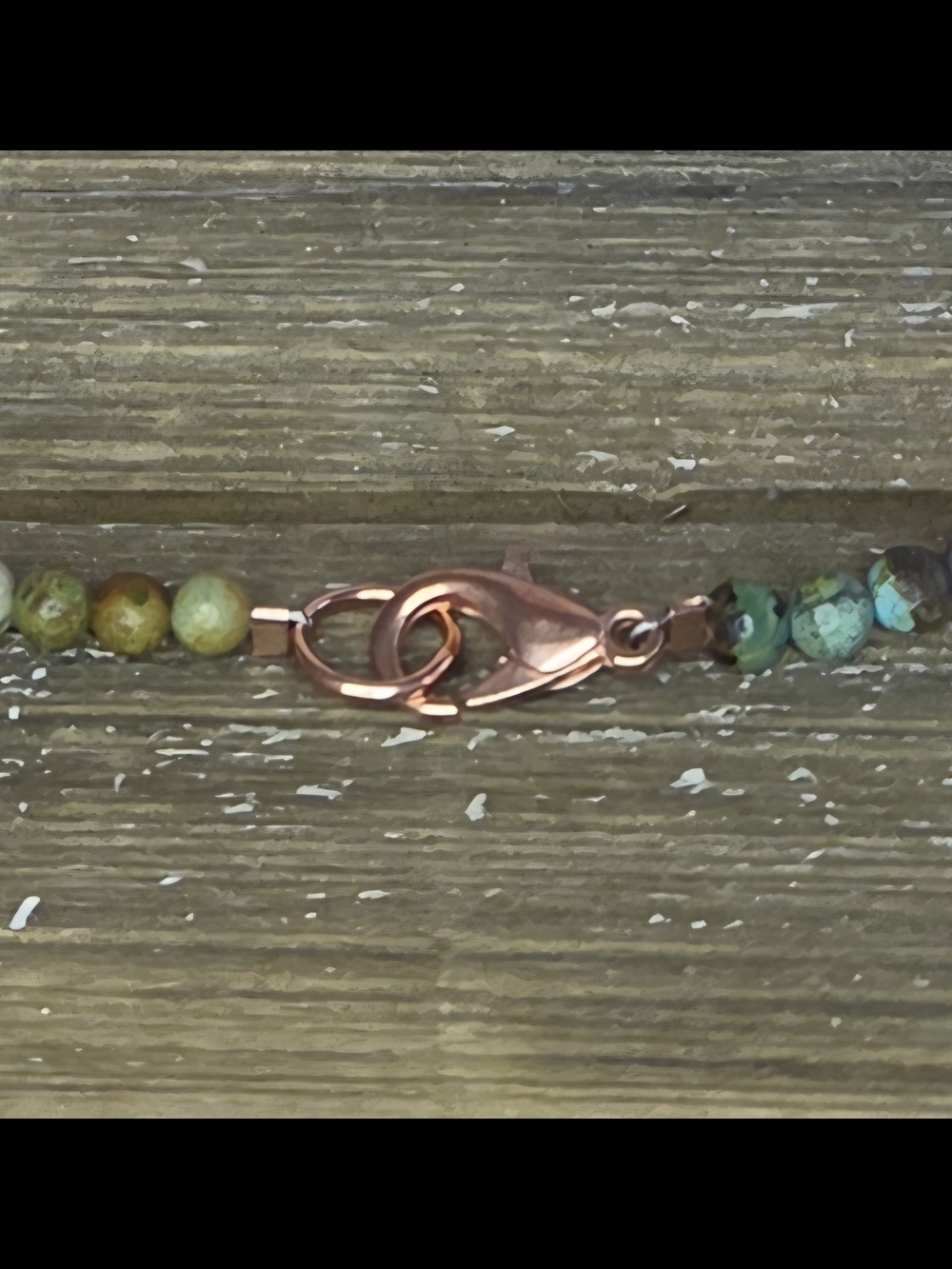 Turquoise and Copper Beaded Necklace With Death's Head Moth Pendant - Picture 4 of 6